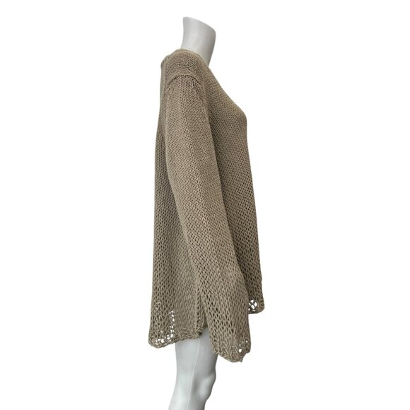 Michael Kors Beige Linen Open Knit Pullover Sweater size XL - Picture 6 of 7